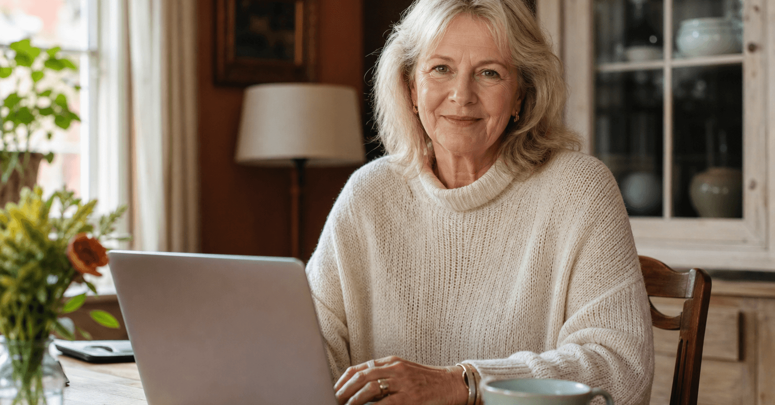 Vrouw regelt thuis online haar verklaring van erfrecht
